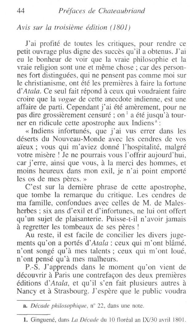 Chateaubriand de: Atala. Rene
