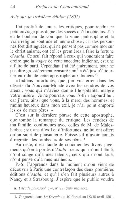 Chateaubriand de: Atala. Rene