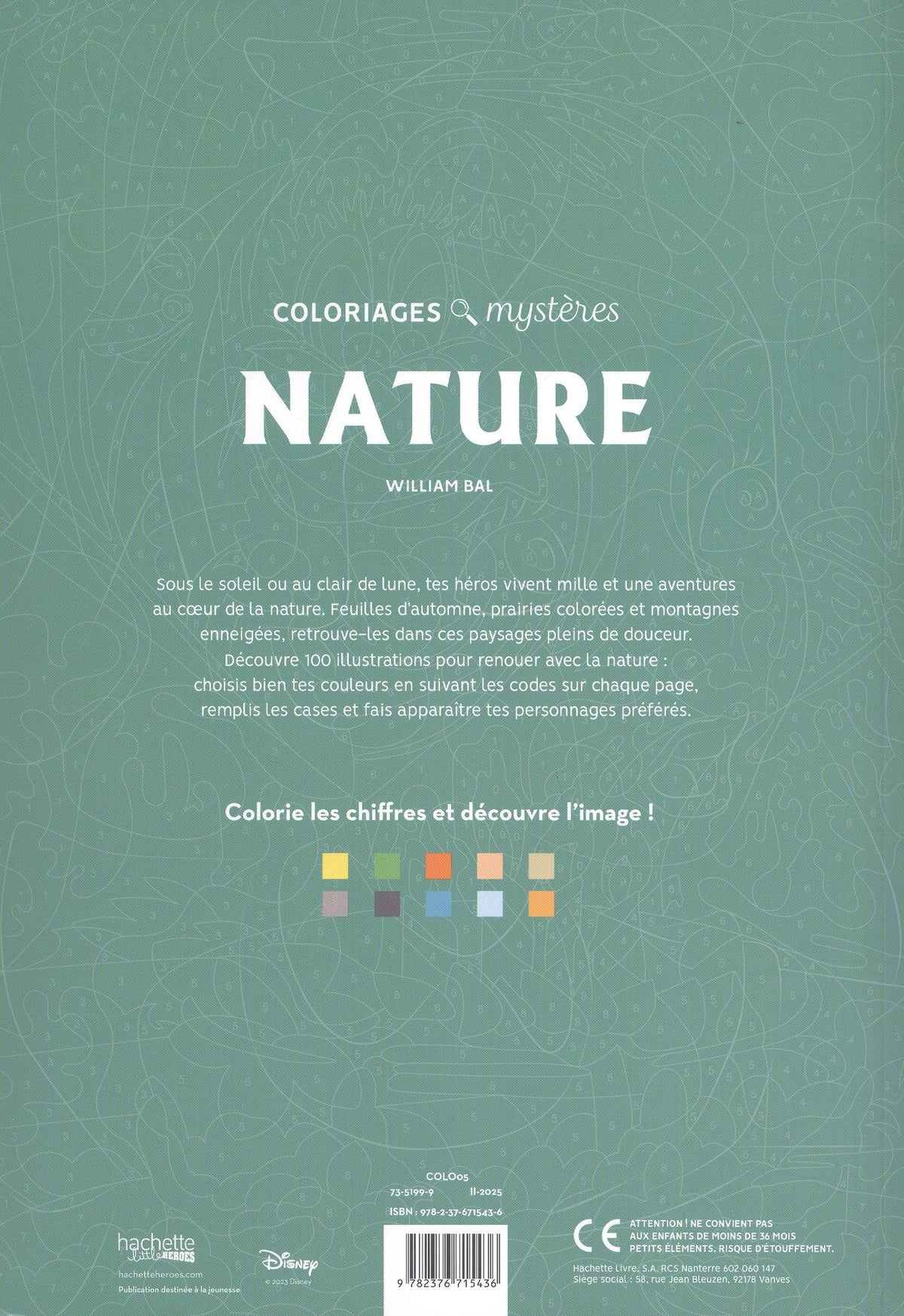Coloriages mysteres Disney Nature раскраска Волшебный мир Диснея Природа /Книги на английском языке