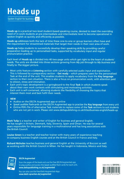 Mark Tulip: Heads up. B1. Spoken English for business. Student’s Book with audios online