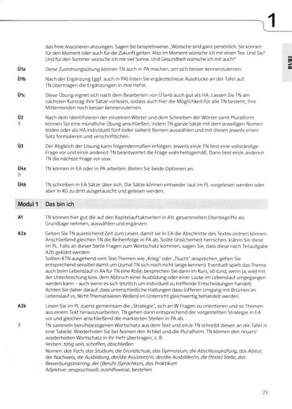 Stephanie Mock-Haugwitz: Aspekte Beruf B1/B2 Brückenelement und B2. Deutsch für Berufssprachkurse. Unterrichtshandbuch