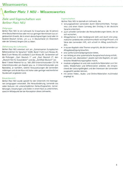 Berliner Platz 1 NEU. Deutsch im Alltag. Lehrerhandbuch
