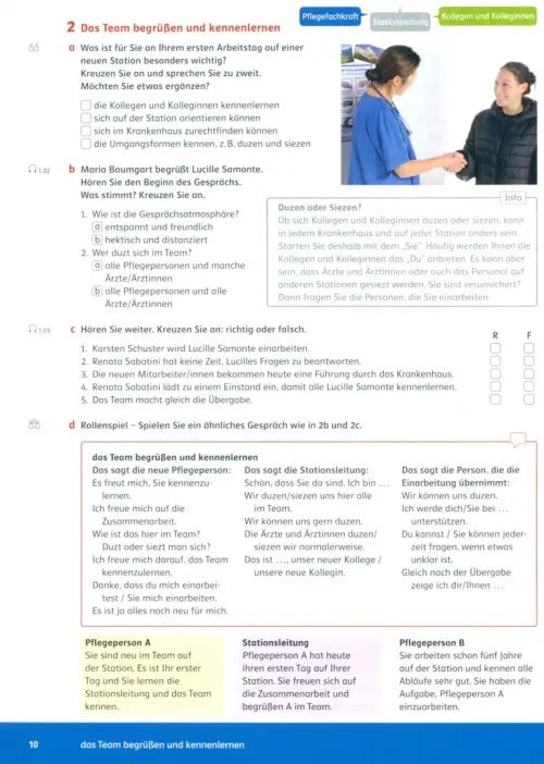 Linie 1 Pflege B2. Deutsch für Pflegeberufe. Kurs- und Übungsbuch mit Audios