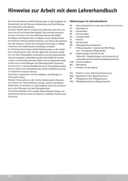 Heidrun Thome: Linie 1 Pflege B2. Deutsch fur Pflegeberufe. Lehrerhandbuch