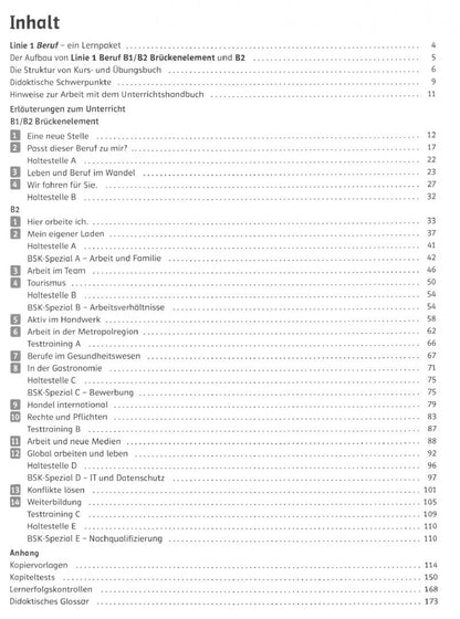 Katja Wirth: Linie 1 Beruf B1/B2 Brückenelement und B2. Deutsch für Berufssprachkurse. Unterrichtshandbuch
