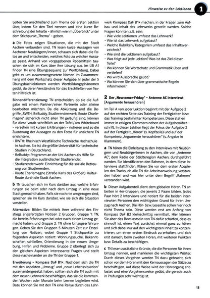 Ilse Sander: Kompass DaF. B1+. Unterrichtshandreichung. Deutsch für Studium und Beruf