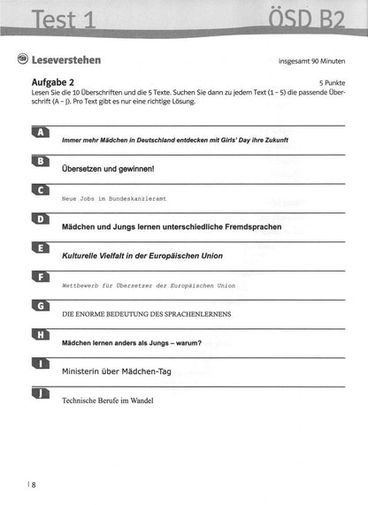 Anita Tamasi: B2-Tests neu zur Vorbereitung auf die Prüfung ÖSD Zertifikat B2. Testbuch und Audio-CD