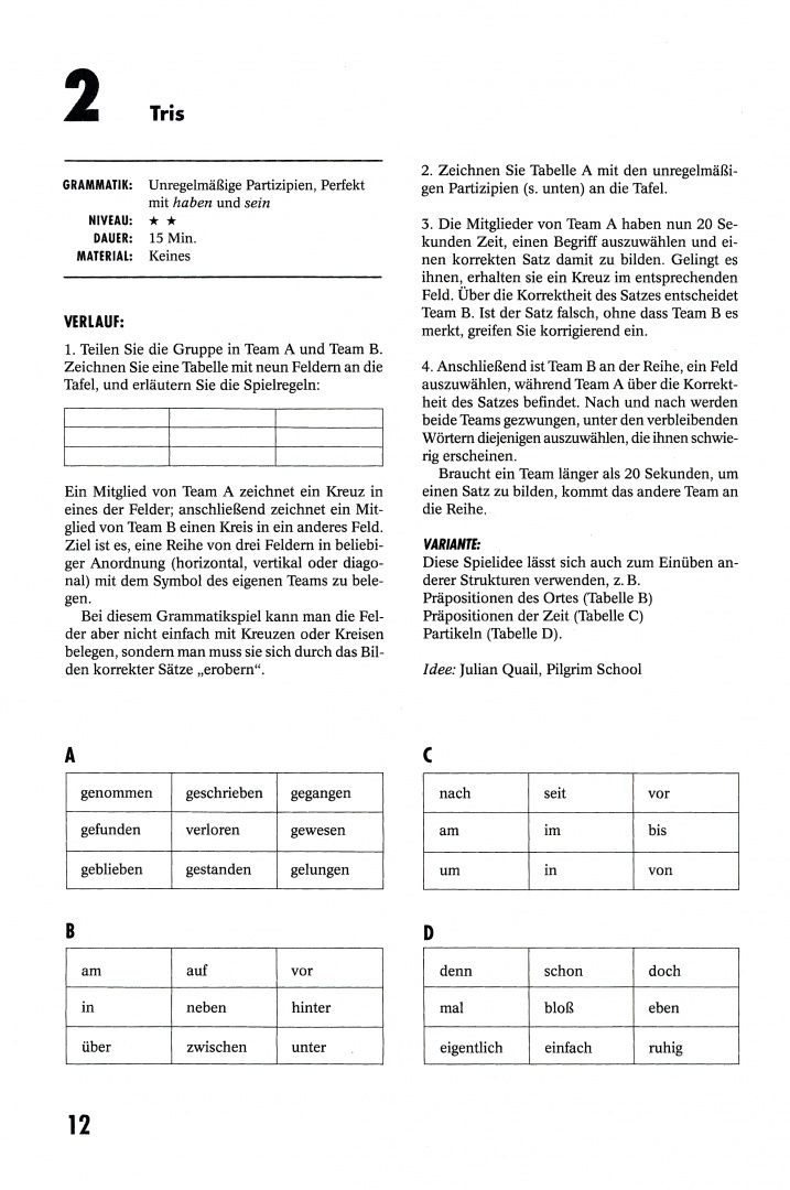 66 Grammatikspiele. Deutsch als Fremdsprache