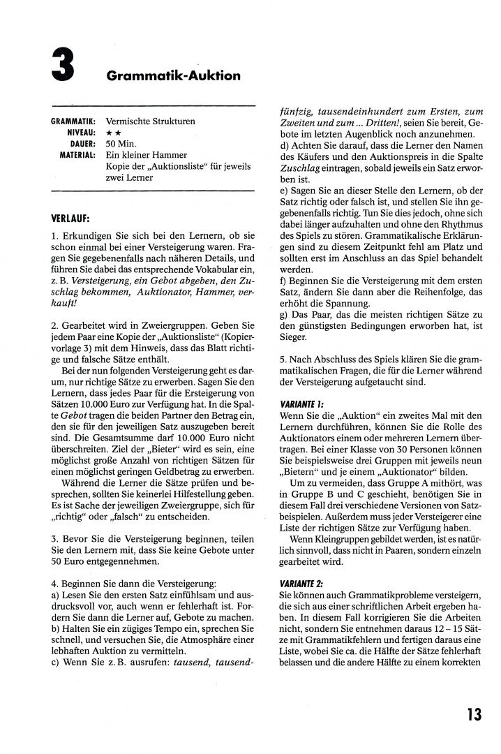 66 Grammatikspiele. Deutsch als Fremdsprache