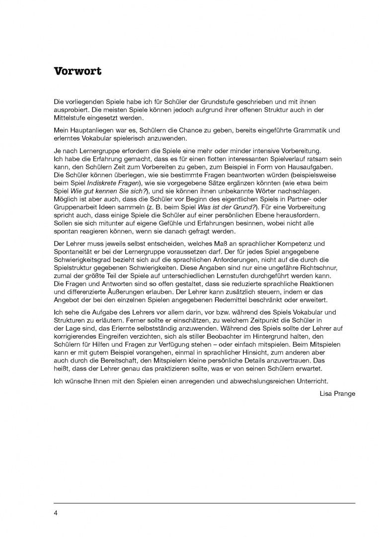 Lisa Prange: 44 Sprechspiele für Deutsch als Fremdsprache. Kopiervorlagen