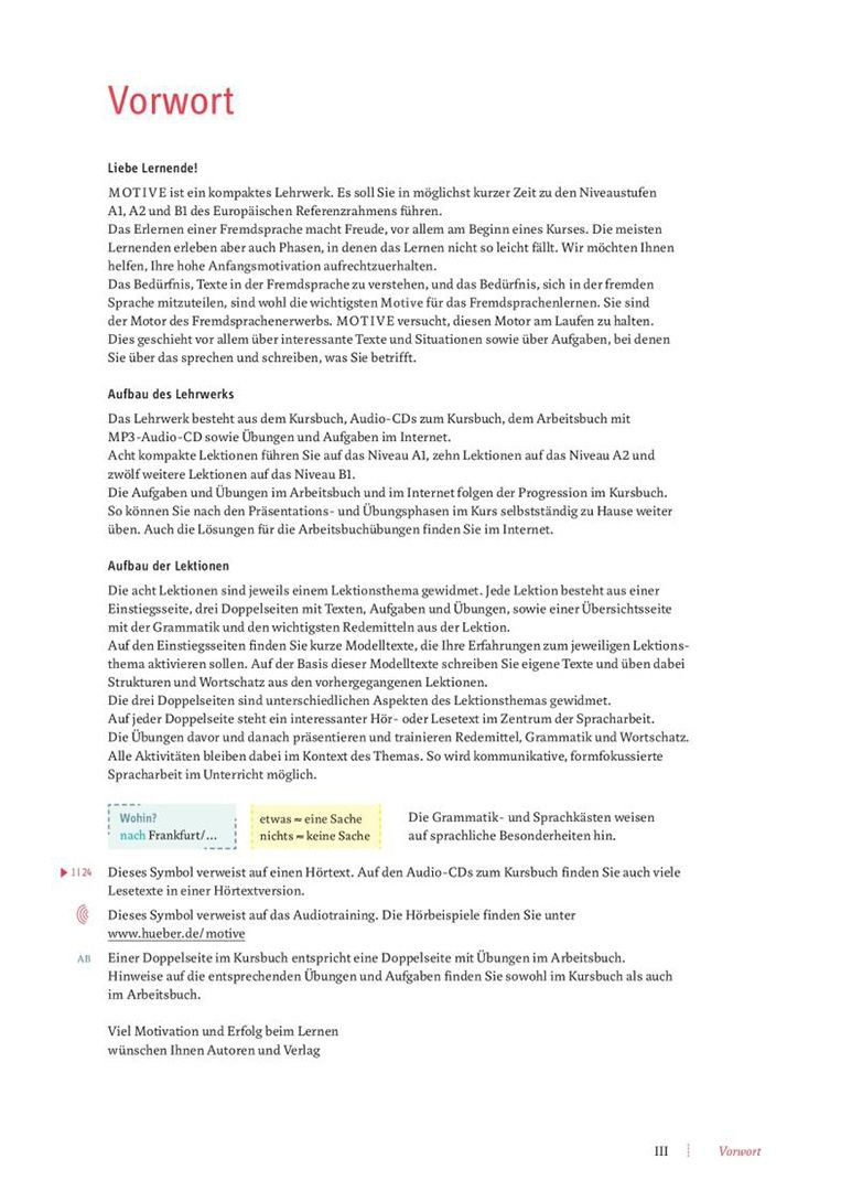 Herbert Puchta: Motive A1. Kursbuch, Lektion 1–8. Kompaktkurs DaF. Deutsch als Fremdsprache
