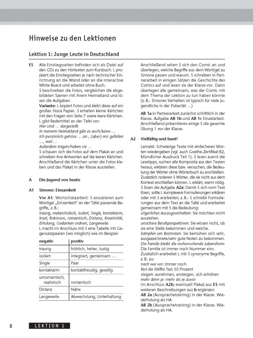 Uta Loumiotis: AusBlick 2. Lehrerhandbuch. Deutsch für Jugendliche und junge Erwachsene. Deutsch als Fremdsprache