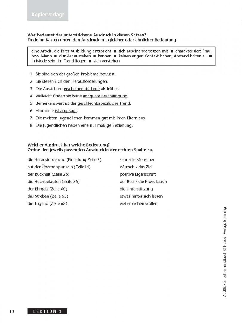 Uta Loumiotis: AusBlick 2. Lehrerhandbuch. Deutsch für Jugendliche und junge Erwachsene. Deutsch als Fremdsprache