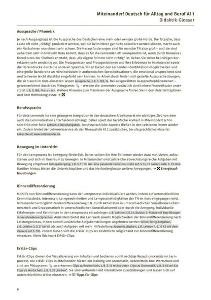 Anja Schwennsen: Miteinander! Deutsch fur Alltag und Beruf A1.1. Lehrerhandbuch. Deutsch als Zweitsprache