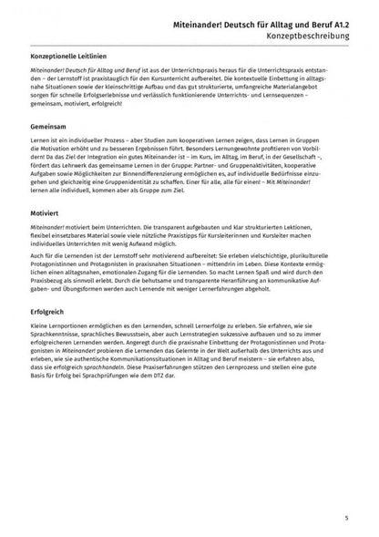 Anja Schwennsen: Miteinander! Deutsch für Alltag und Beruf A1.2. Lehrerhandbuch. Deutsch als Zweitsprache