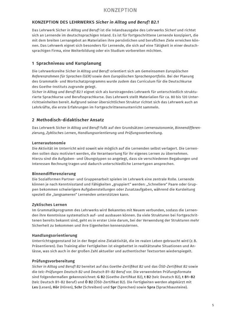 Susanne Wagner: Sicher in Alltag und Beruf! B2.1. Lehrerhandbuch. Deutsch als Zweitsprache