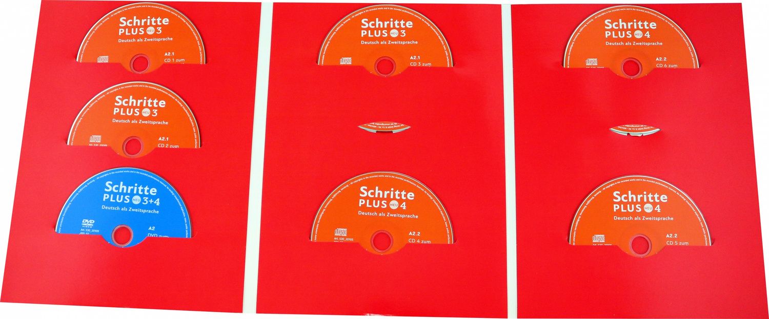 Angela Pude: Schritte plus Neu 3+4. Medienpaket, DVD + 5 Audio-CDs. Deutsch als Zweitsprache