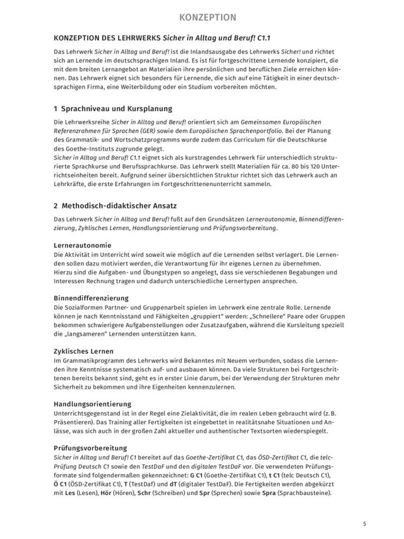 Sonke Andresen: Sicher in Alltag und Beruf! C1.1. Lehrerhandbuch. Deutsch als Zweitsprache
