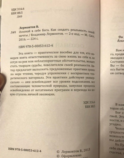 Владимир Лермонтов: Осознай в себе Бога. Как создать реальность своей мечты