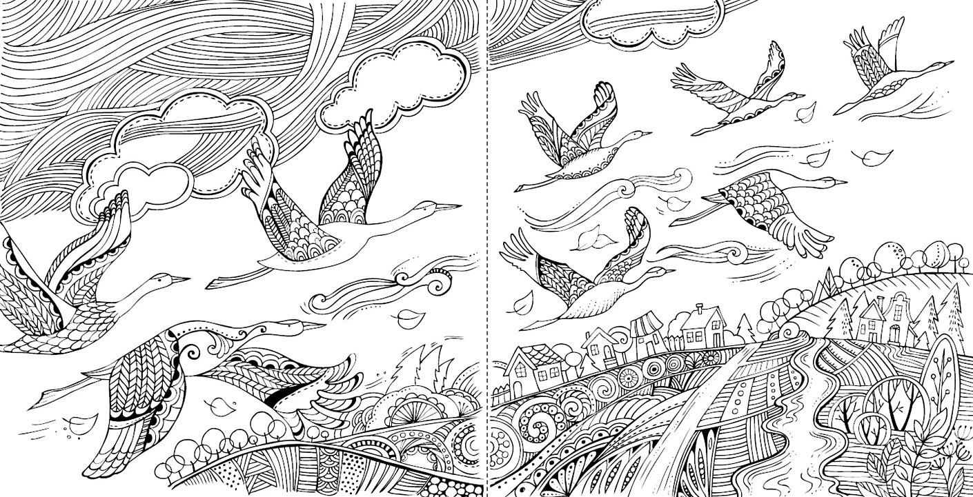 Рита Берман: Моя осенняя прогулка. Раскраска