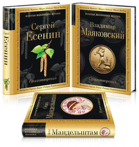 Сергей Есенин: Главные поэты Серебряного века: Сергей Есенин. Владимир Маяковский. Осип Мандельштам (комплект из 3 книг)