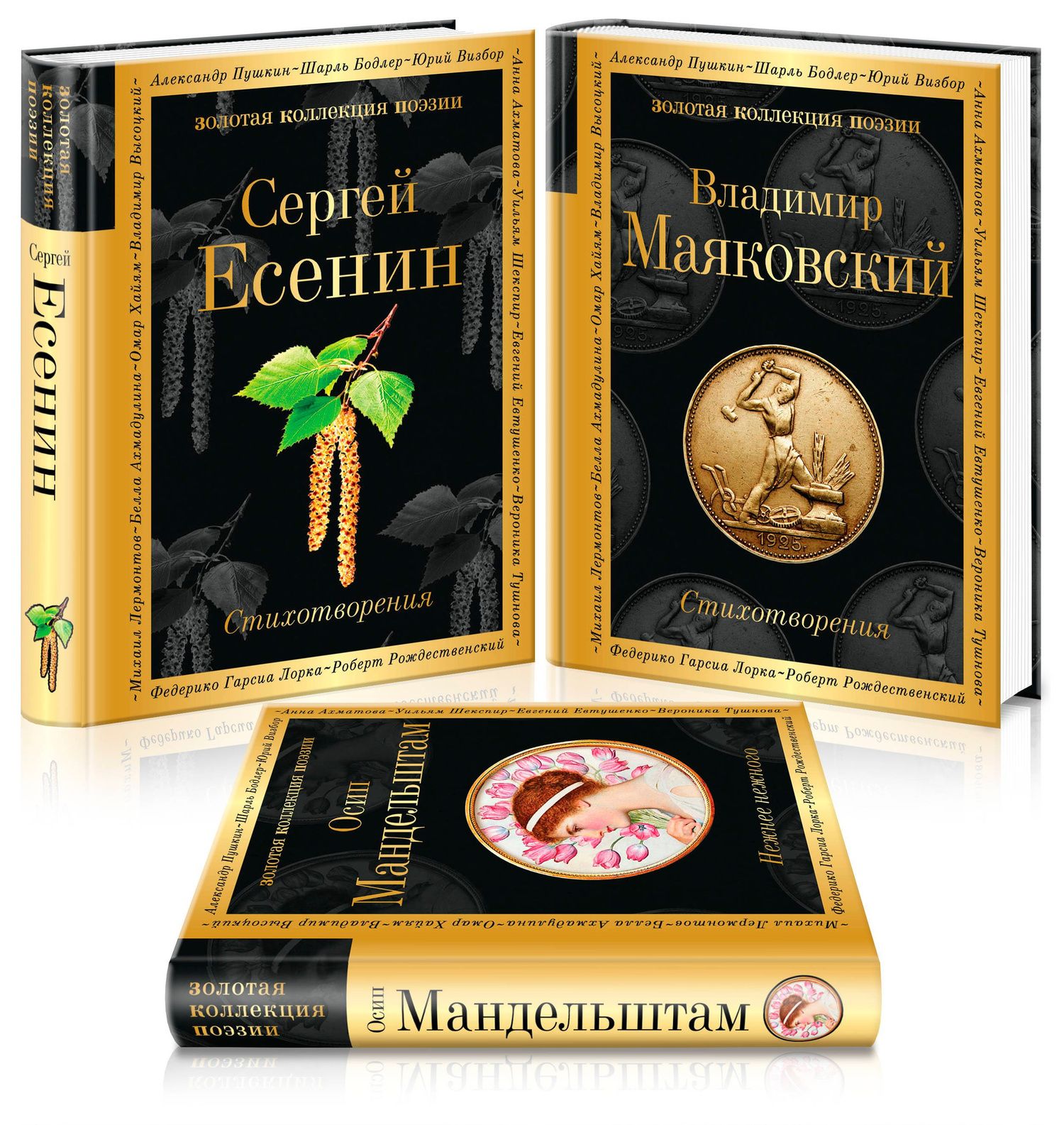 Сергей Есенин: Главные поэты Серебряного века: Сергей Есенин. Владимир Маяковский. Осип Мандельштам (комплект из 3 книг)
