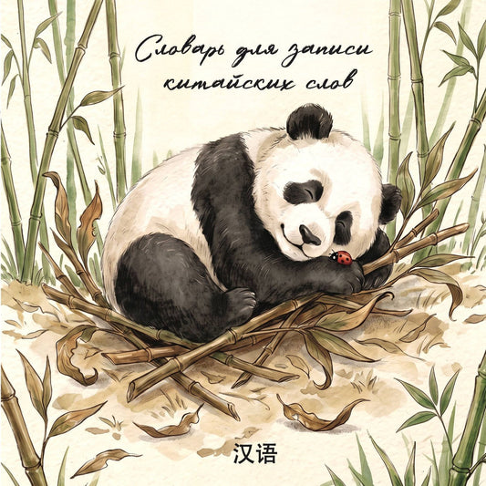 Словарь для записи китайских слов (15х15 см) (Панда и божья коровка)