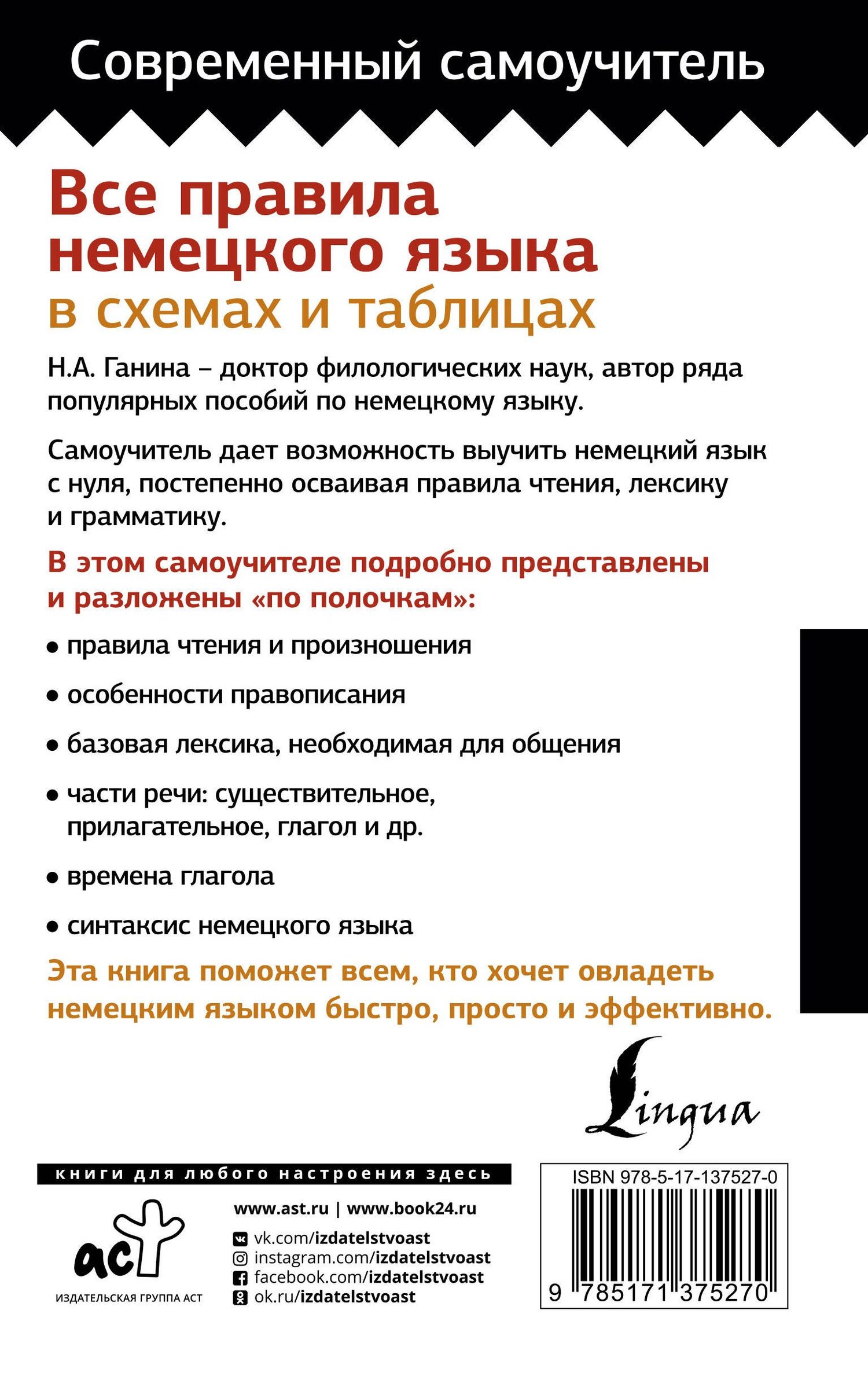 Наталия Ганина: Все правила немецкого языка в схемах и таблицах