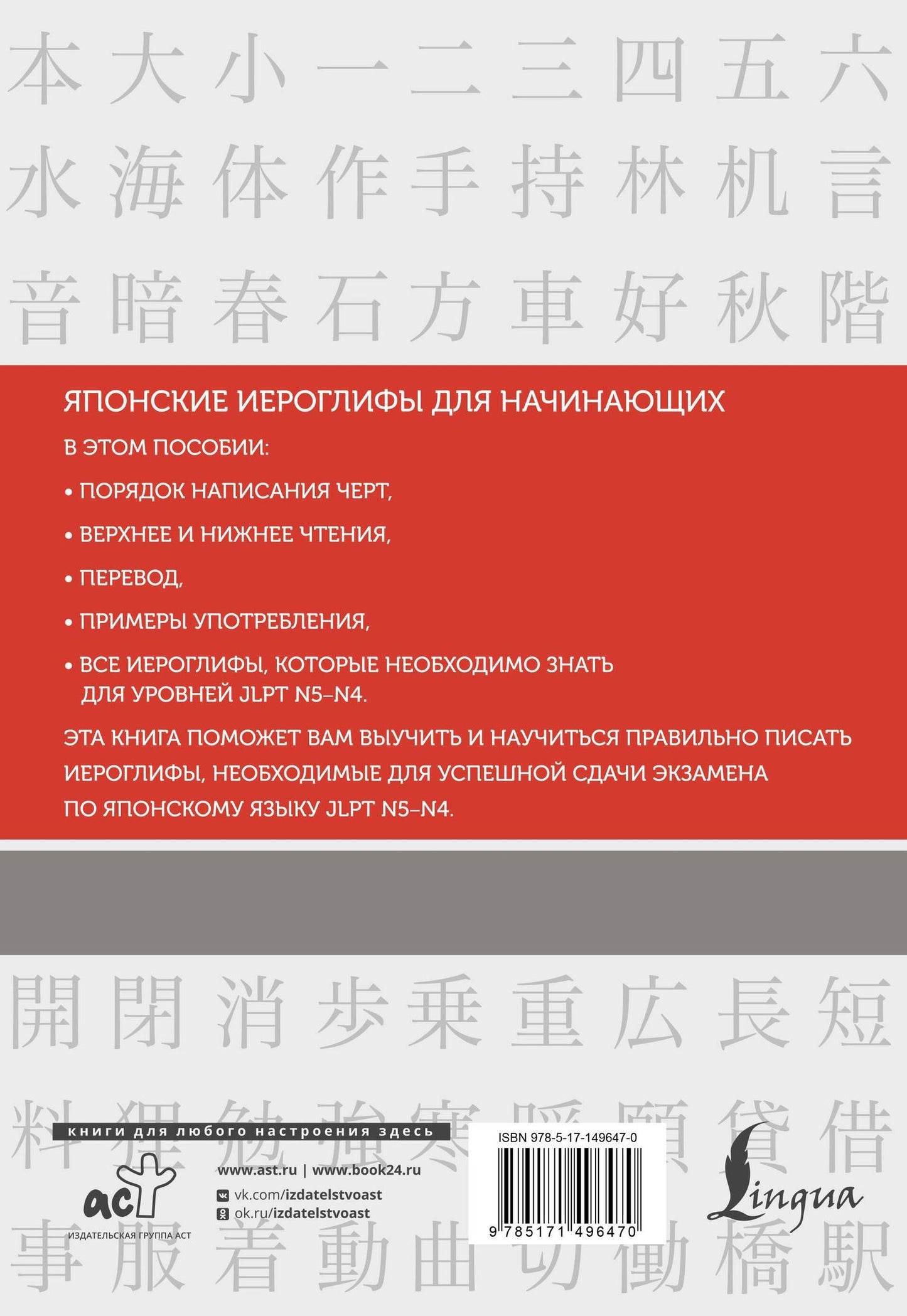 Нина Воронина: Японские иероглифы. Рабочая тетрадь для начинающих. Уровни JLPT N5-N4