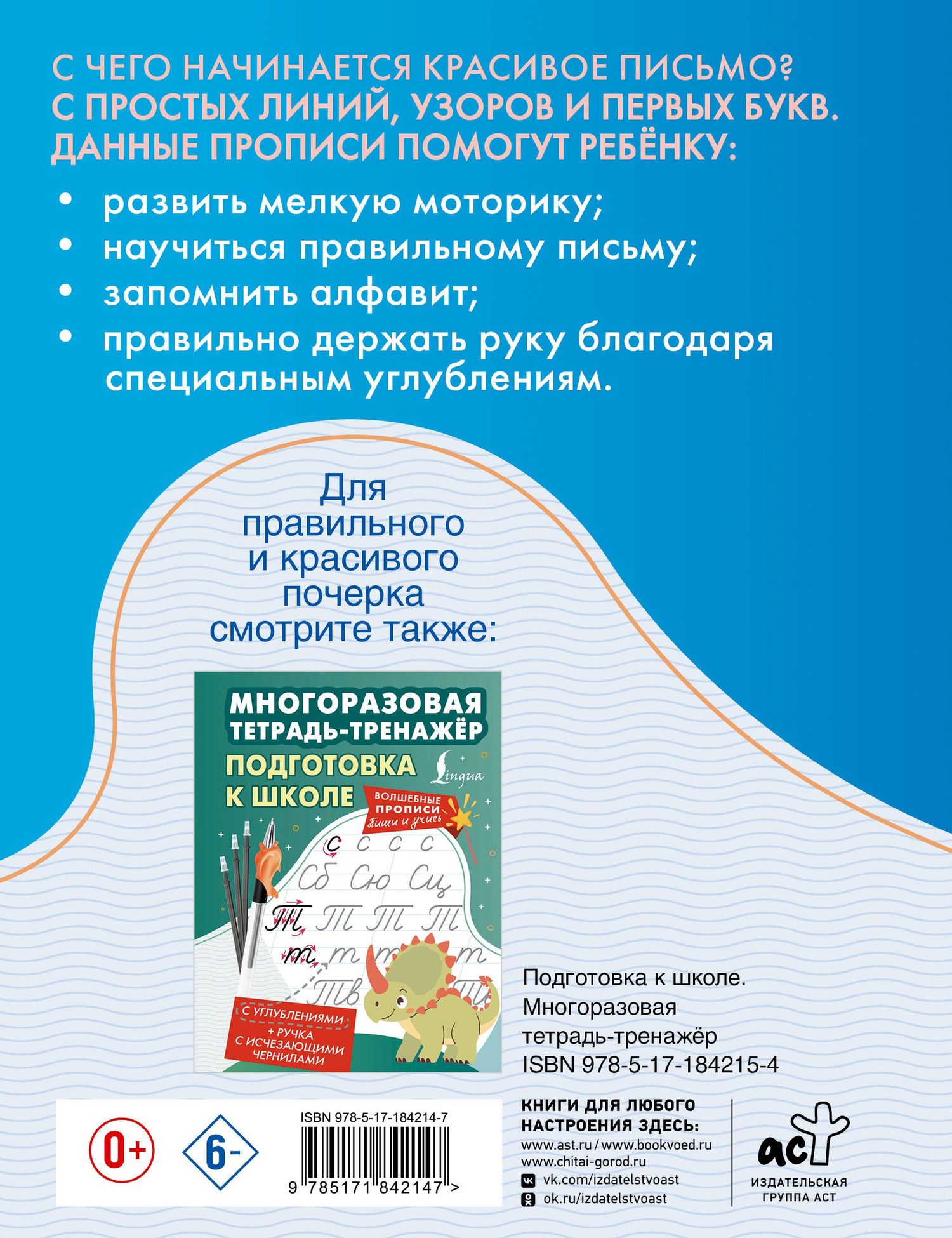 Готовим руку к письму. Многоразовая тетрадь-тренажёр