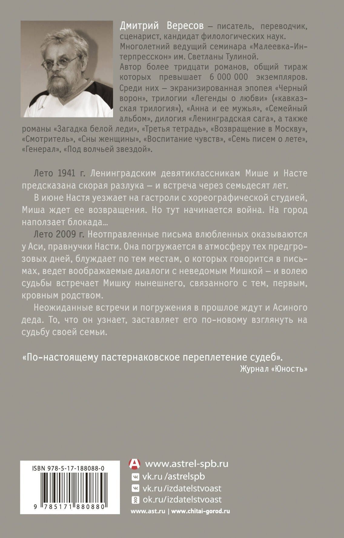 Дмитрий Вересов: Сквозь холод блокады. Семь писем о лете