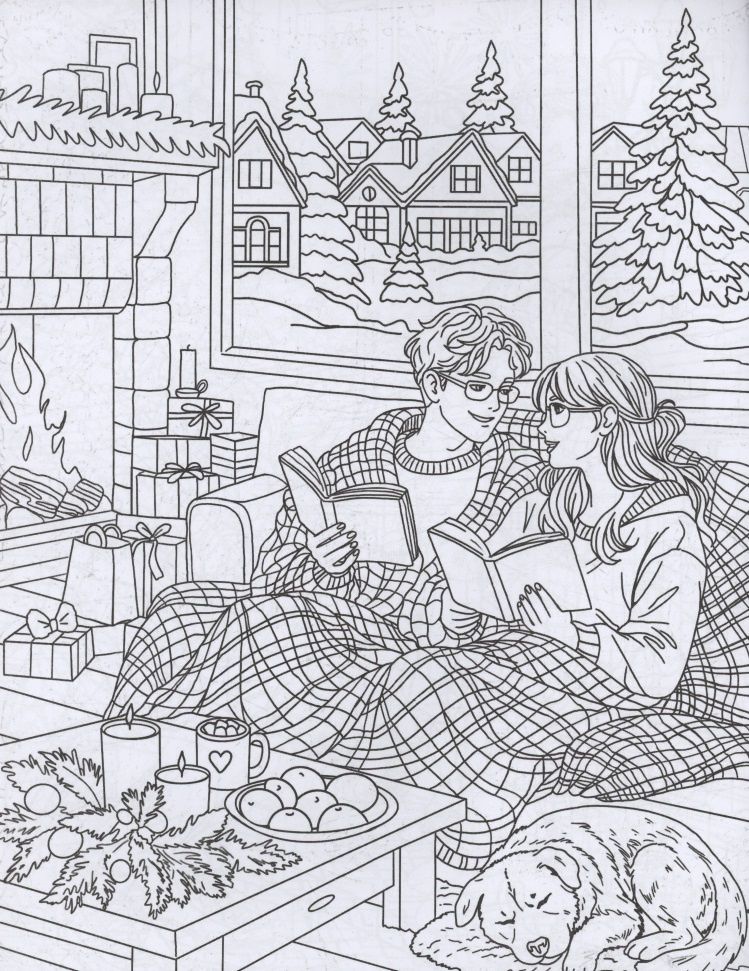Поцелуи под омелой: книжка-раскраска