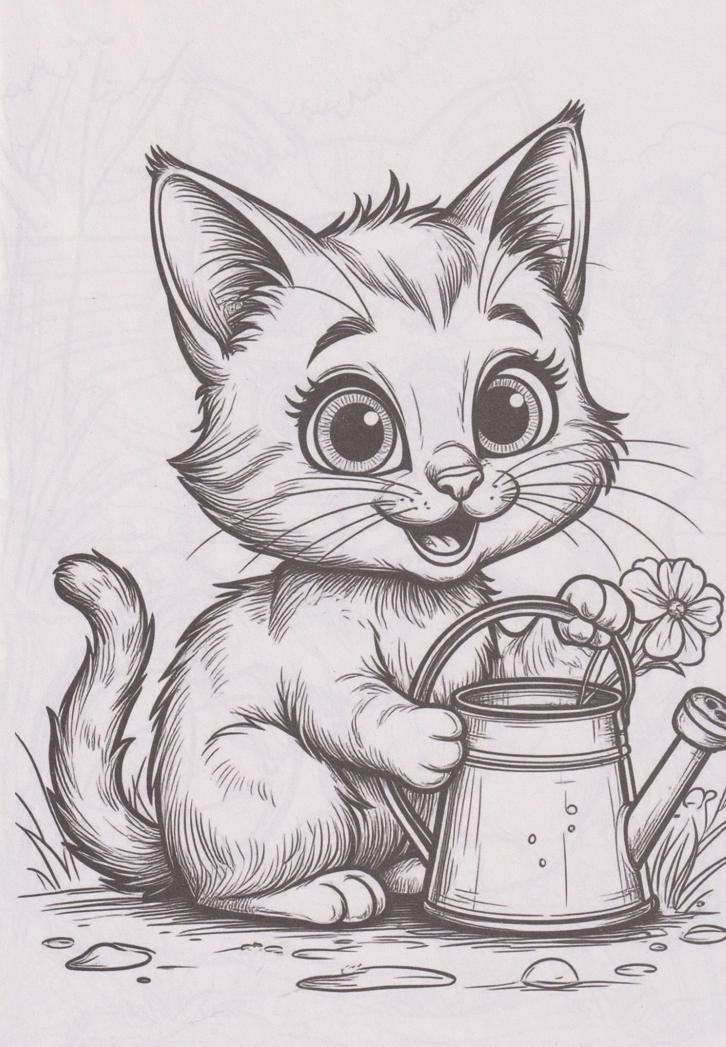 Раскраска. Милые котики