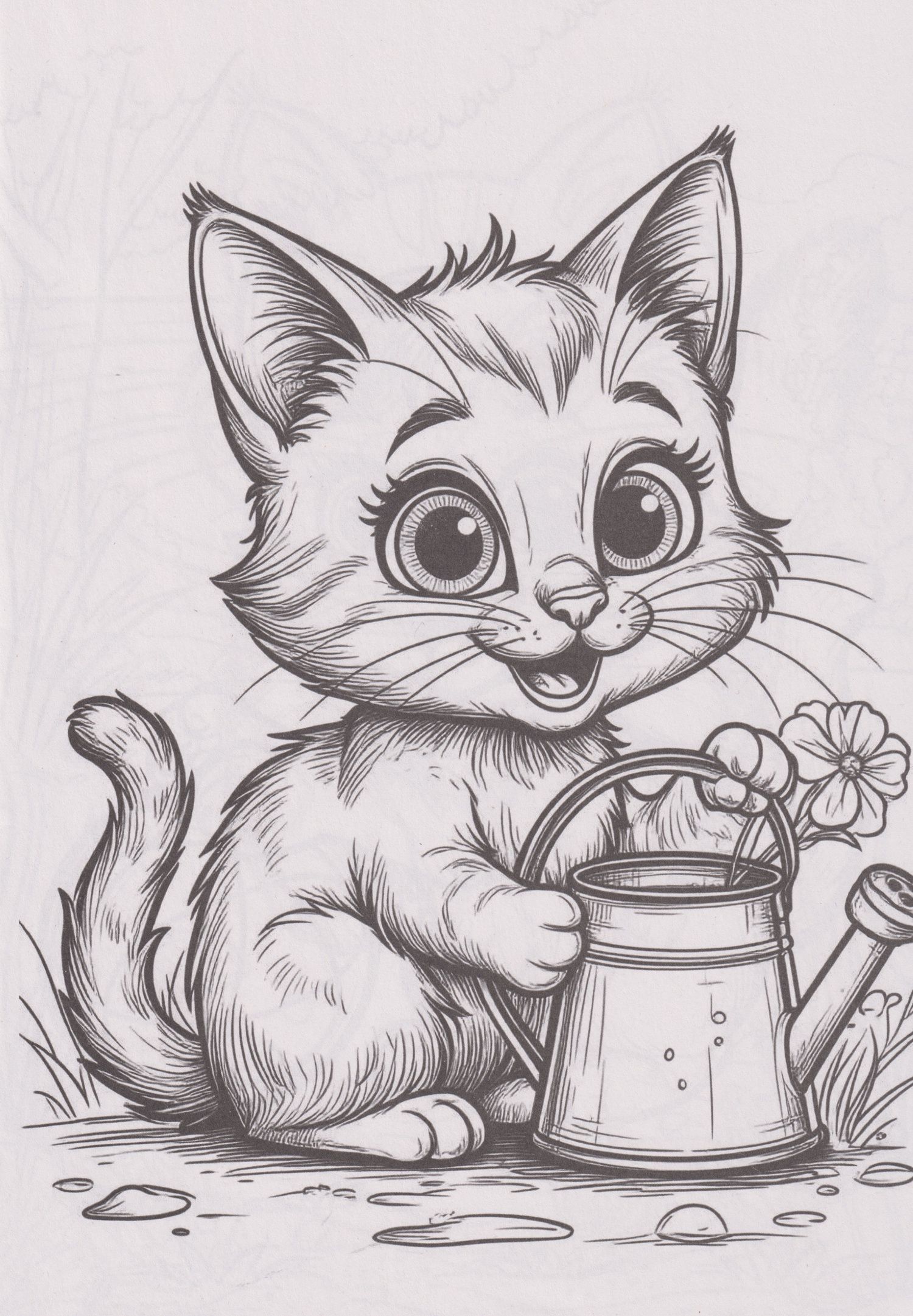 Раскраска. Милые котики