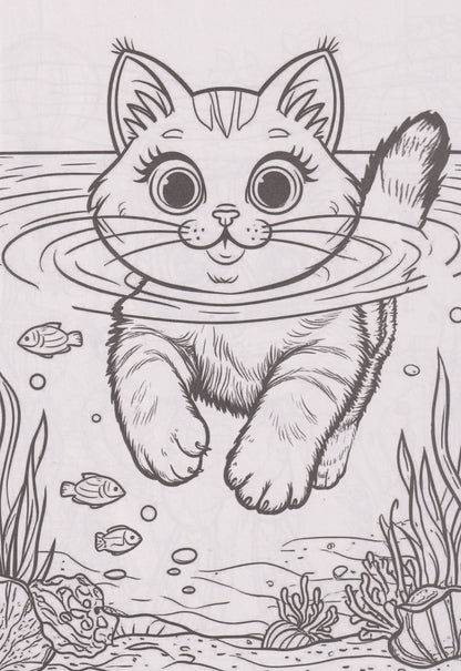 Раскраска. Милые котики