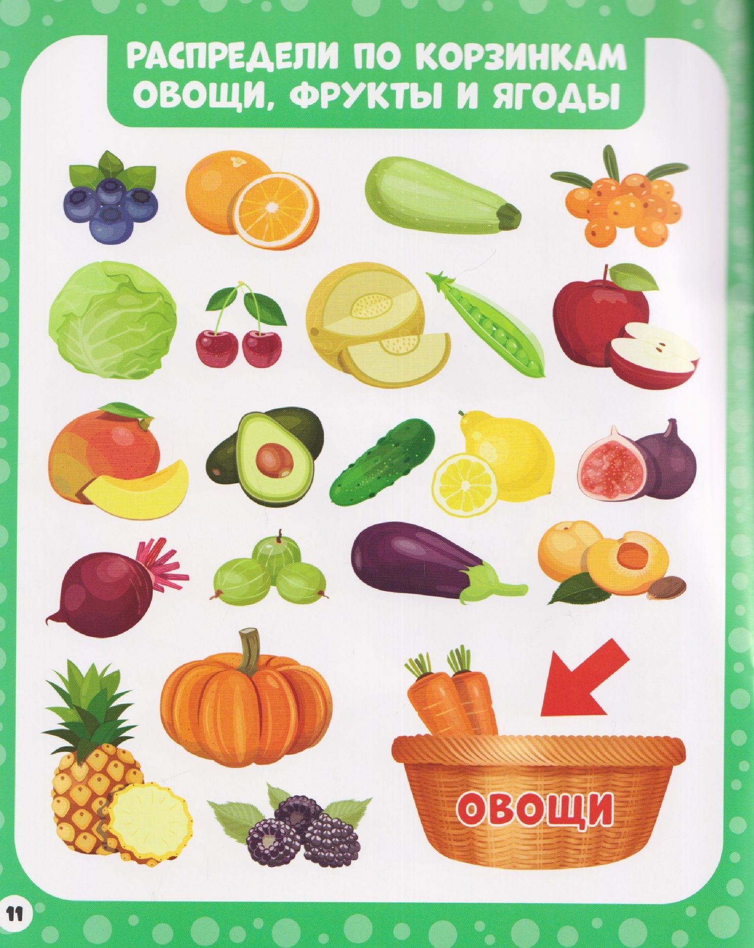Овощи, фрукты и другие продукты. Мои первые слова