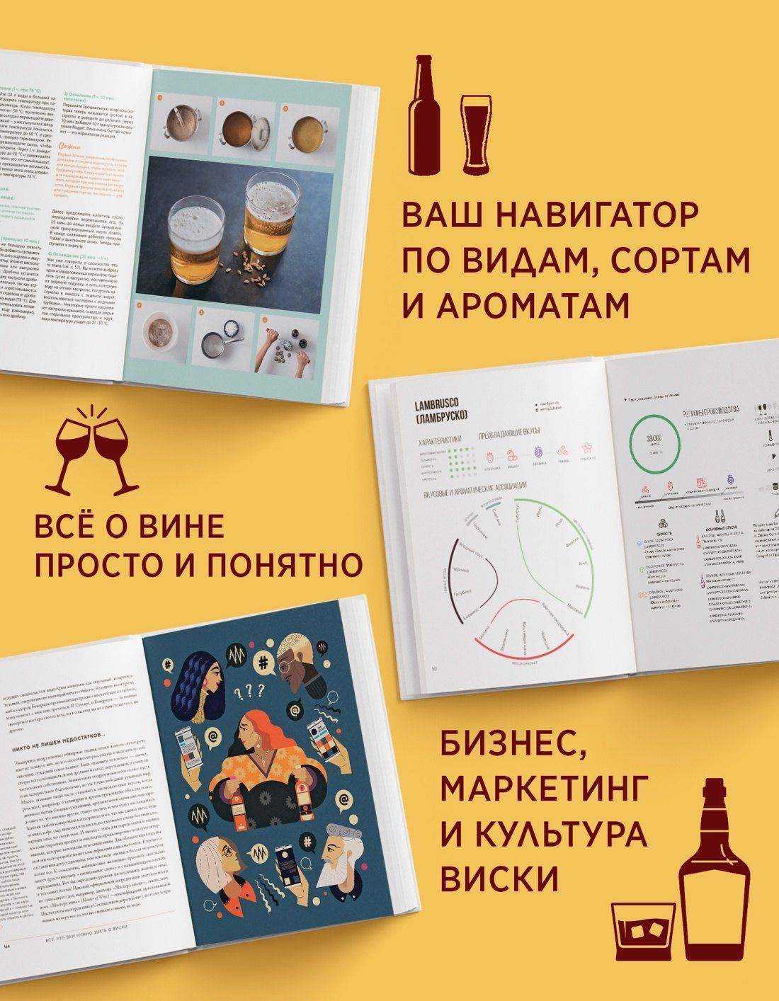 Николас Морган: Изысканная коллекция. Путеводители по миру виски, пива и вина. Сборный комплект в коробе из 3-х книг