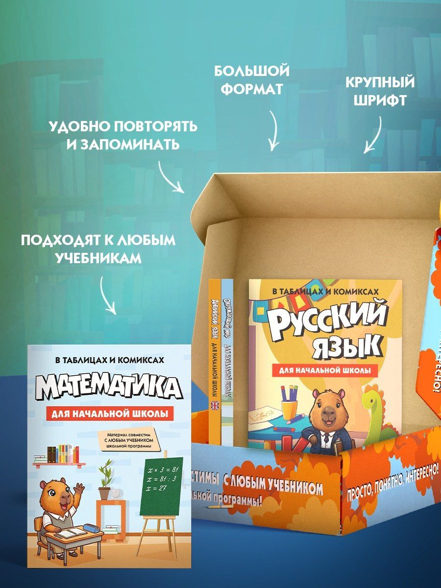 Сикибу Мурасаки: Гид по 4-м главным предметам начальной школы. Комплект из 4-х книг в коробе