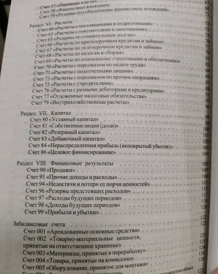 Новый план счетов бухгалтерского учета