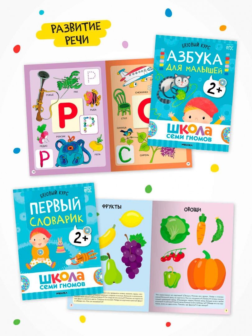 Школа Семи Гномов. Годовой базовый курс. Комплект. 2+, 12 книг + развивающие материалы