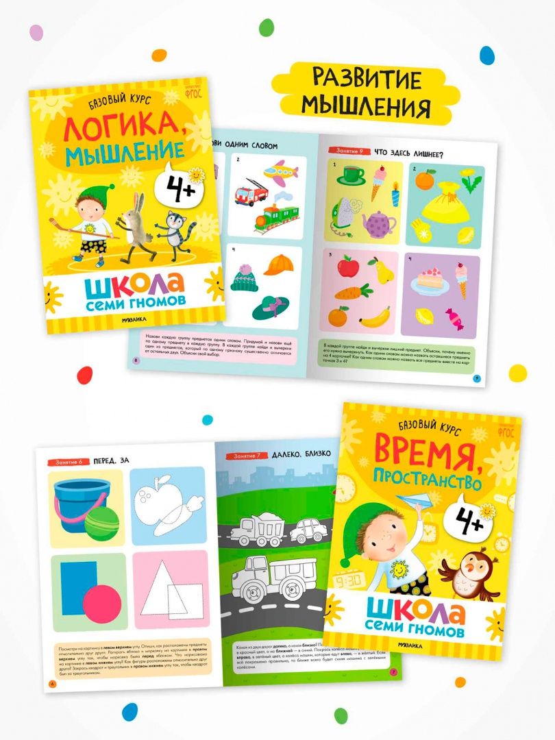 Школа Семи Гномов. Годовой базовый курс. Комплект. 4+, 12 книг + развивающие материалы