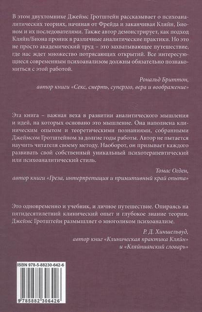 Джеймс Гротштейн: «...НО В ТО ЖЕ ВРЕМЯ НА ДРУГОМ УРОВНЕ...» Книга вторая. Клиническое применение кляйнианского/бионианского подхода