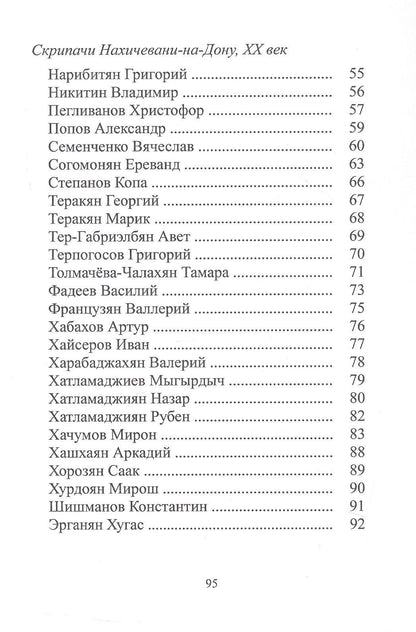 Александр Лотошников: Скрипачи Нахичевани-на-Дону, XX век. Каталог