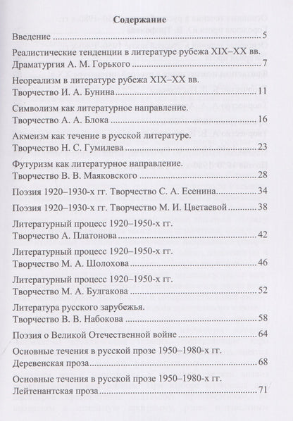 История русской литературы ХХ века