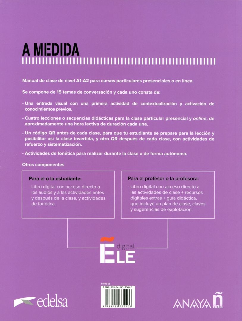 Jose Rodrigues: A medida. Nivel A1-A2. Manual de clase