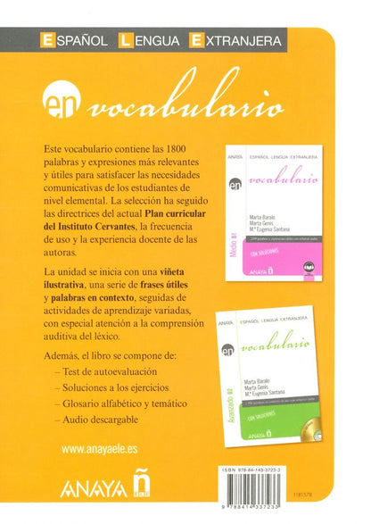 Marta Genis: Vocabulario. Nivel elemental A1-A2 (edicion 2023)