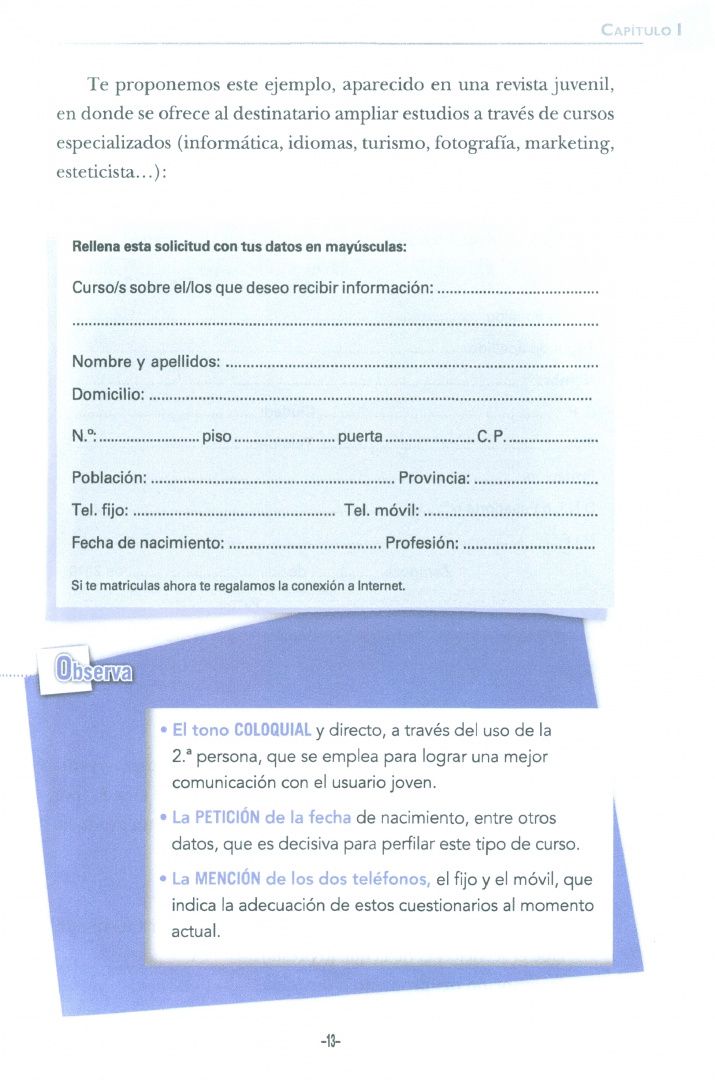 Angeles Martinez: Escritura. Nivel medio B1