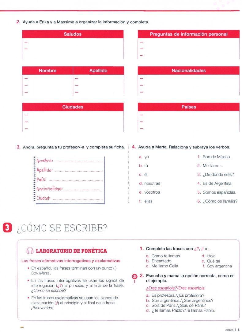 Rebeca Aguirre: Experiencias Internacional 1. Libro de ejercicios