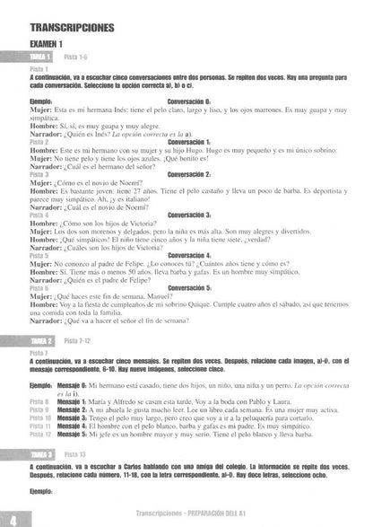 Andrea Hidalgo: Preparacion al DELE A1. Claves. Soluciones comentadas y transcripciones