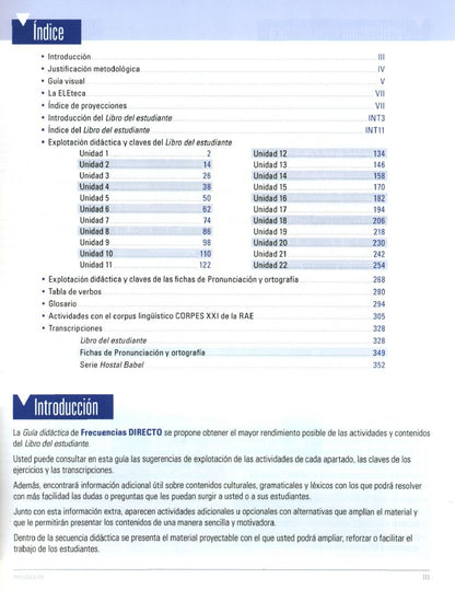 Frecuencias Directo A1-B1. Guía didáctica